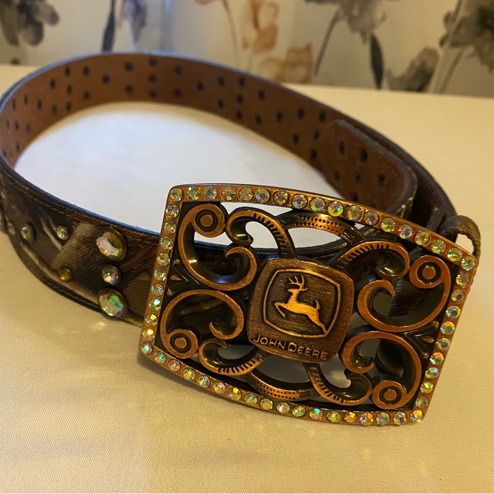 Women’s John Deere Camouflage Embellished Western Belt Size Medium